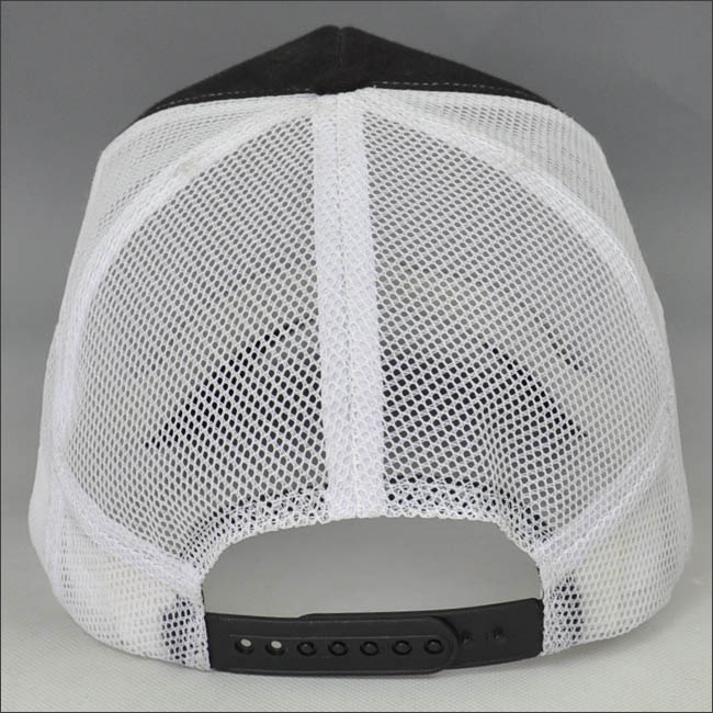 plain white and black trucker cap
