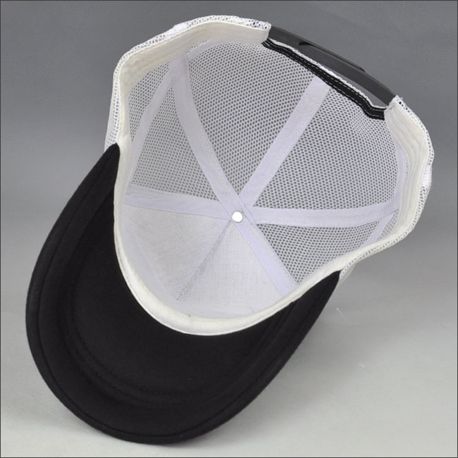 plain white and black trucker cap