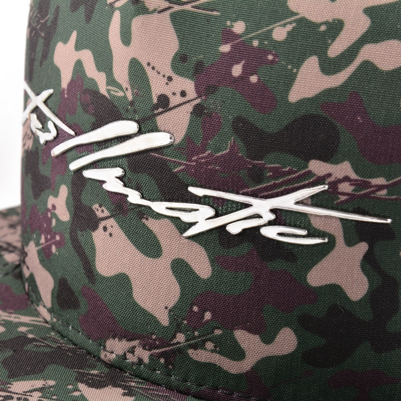 printed camo metal patch snapback hats design