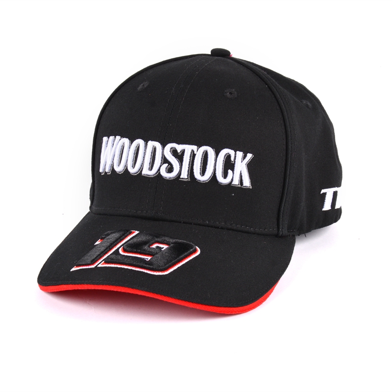 puff embroidery black baseball cap brand logo