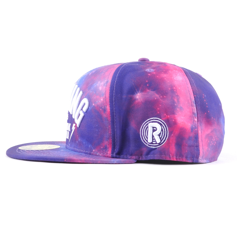 puff embroidery printed galaxy snapback caps