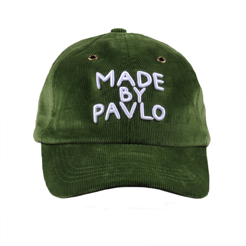 ventiler casquette de baseball à 6 panneaux en velours côtelé brodé 3d