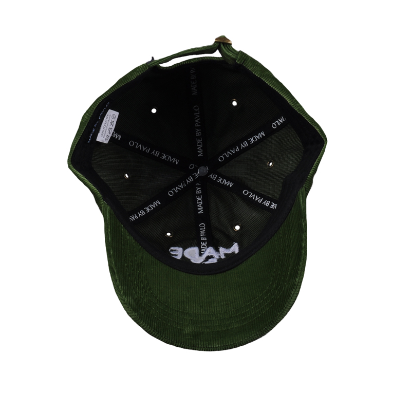 ventilate 3d embroidery corduroy 6-panel baseball cap