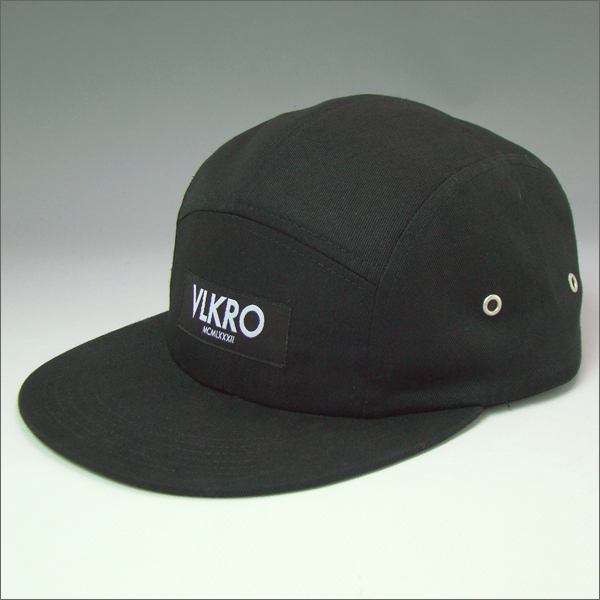 woven label cotton 5 panel hat