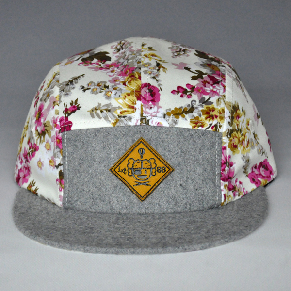 woven label custom 5-panel camp cap