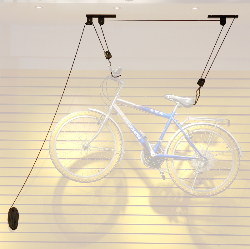 Elevador de bicicleta fuerte y duradero, elevador de techo para Kayak, colgador de polea, gancho de lavandería para garaje, elevador de almacenamiento