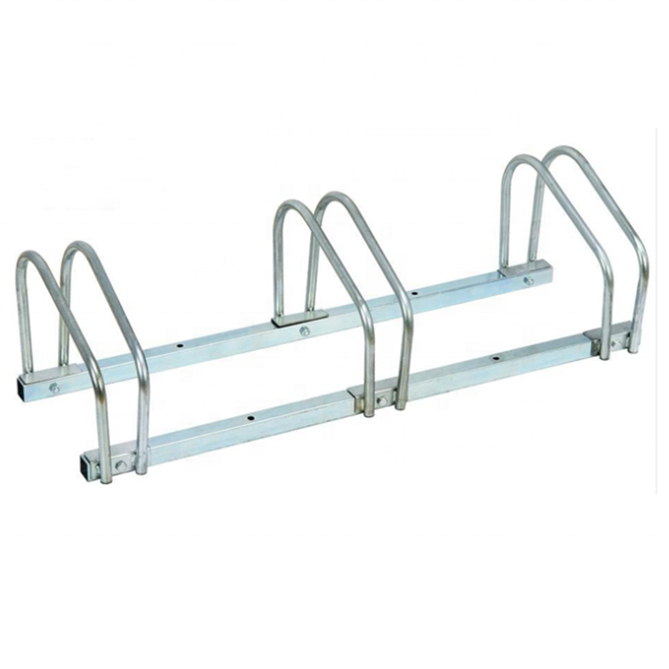 中国 镀锌自行车停车位 3 槽自行车​​落地支架 制造商