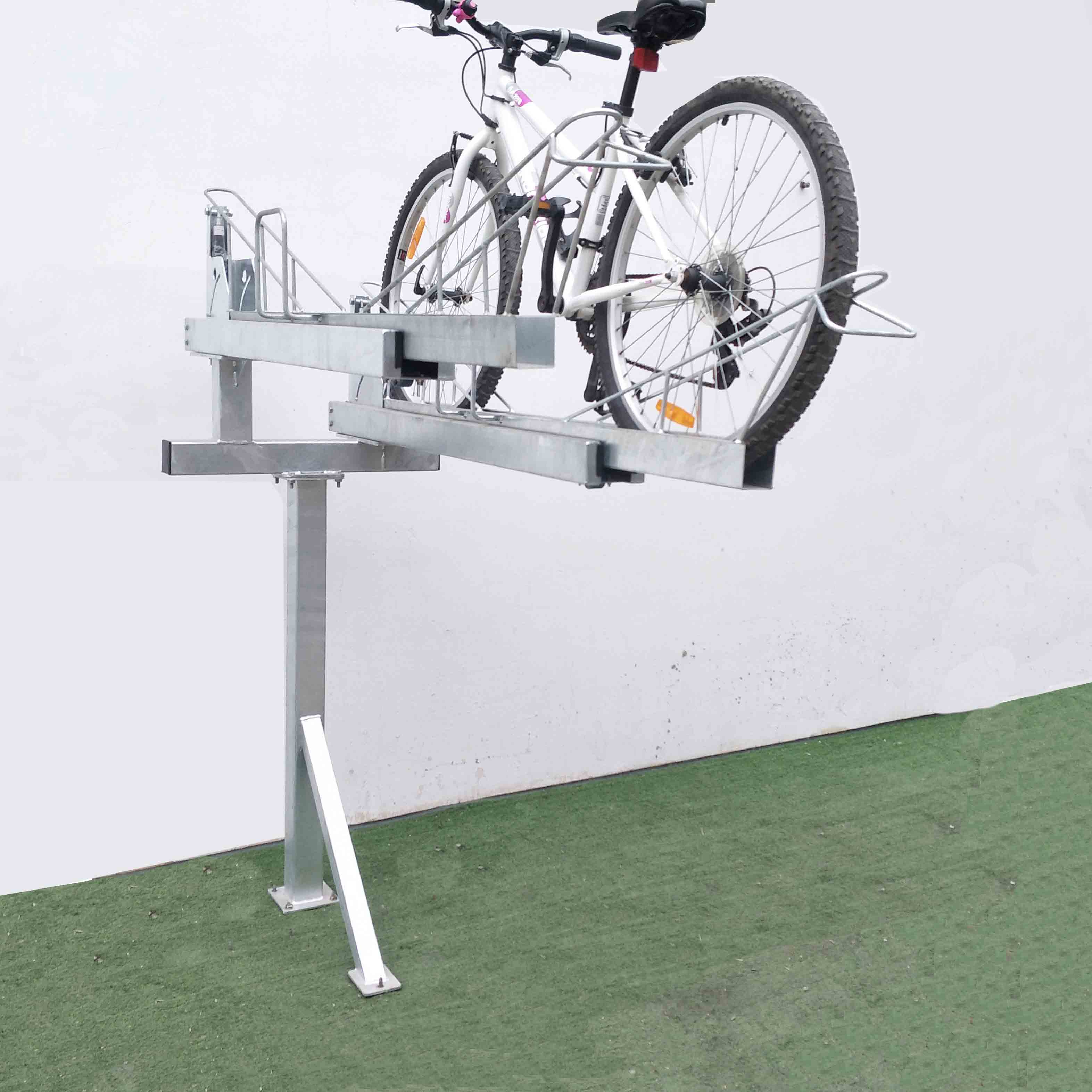 中国 亜鉛メッキ鋼製ダブル 2 階建て自転車ディスプレイ ラック多層 メーカー 亜鉛メッキ鋼製ダブル 2 階建て自転車ディスプレイ ラック多層