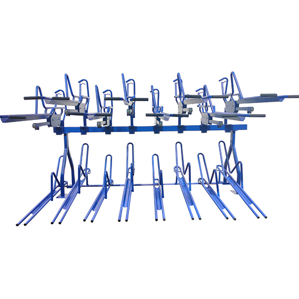 China Suporte de estacionamento vertical para suporte de bicicleta de dois níveis Suporte de armazenamento para bicicleta fabricante