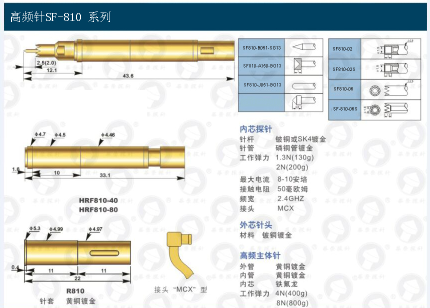 China Manufacturer High frequency Test Probe with Good quality