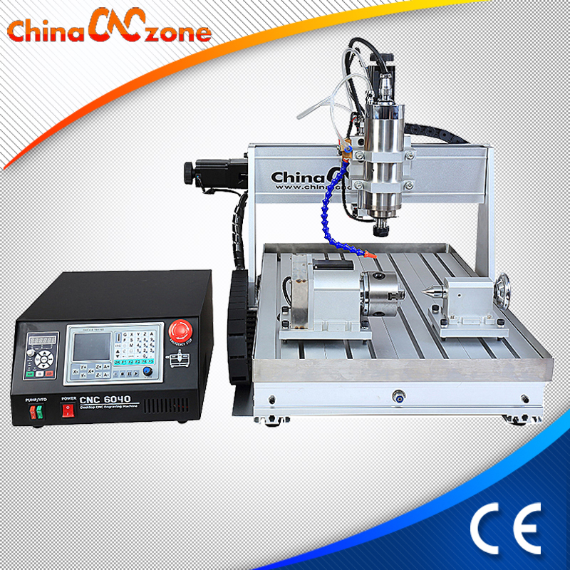 ChinaCNCzone DSP CNC 6040 router a 3 assi 4 assi con 1500W/2200W mandrino e sistema di raffreddamento del lavandino dell'acqua z axis 105mm