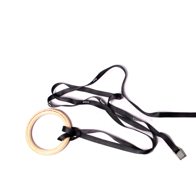 China Chinese factory gym fitness equipment birch wooden rings pair with adjustable straps manufacturer