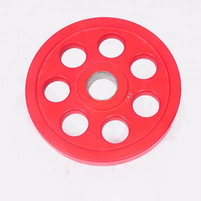 Fitness 7 hole rubber barbell weightlifting plate