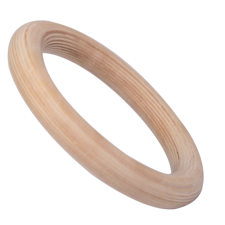 Anelli per ginnastica in legno con cinturino in nylon
