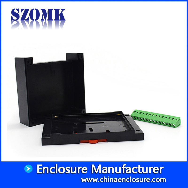 High quality customizable din rail plastic encolsure with terminal block AK-P-03a 115*90*40mm