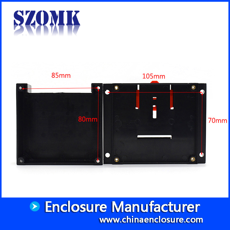 High quality customizable din rail plastic encolsure with terminal block AK-P-03a 115*90*40mm