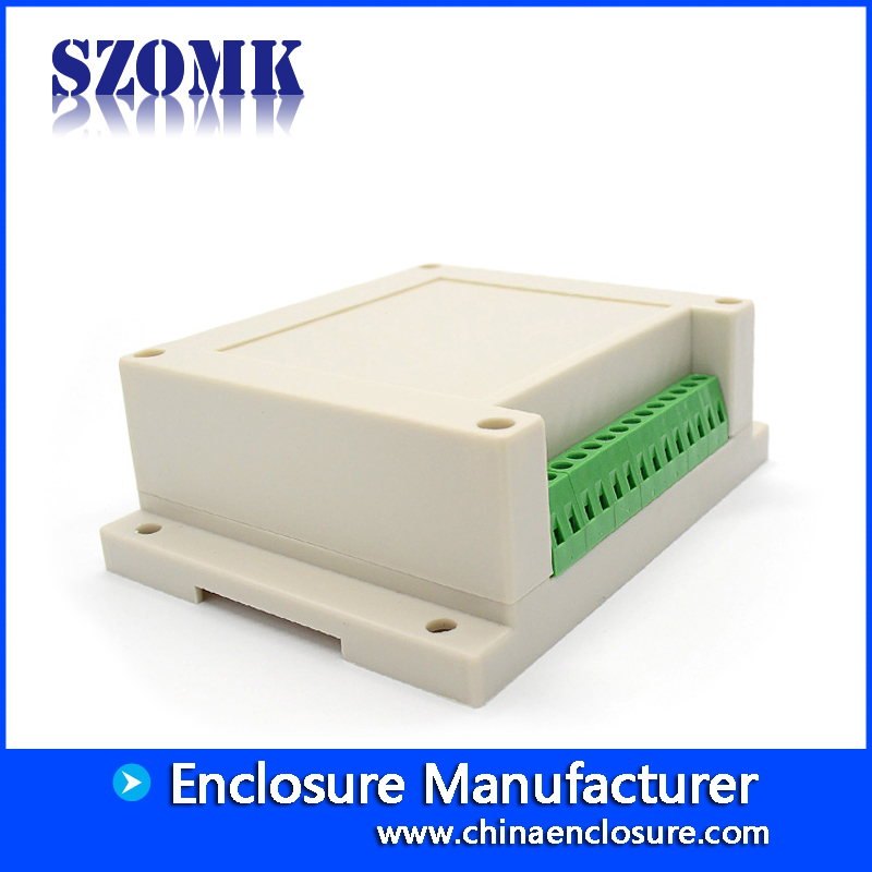 High quality customizable din rail plastic encolsure with terminal block AK-P-03a 115*90*40mm
