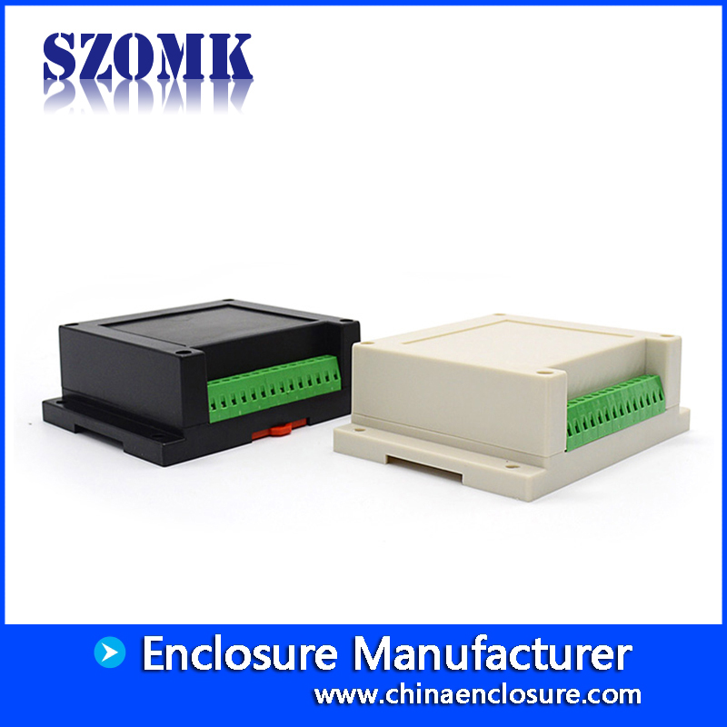 High quality customizable din rail plastic encolsure with terminal block AK-P-03a 115*90*40mm