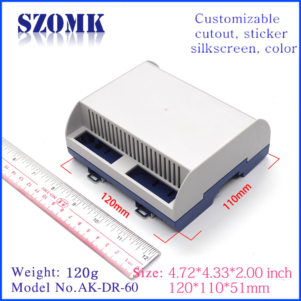120 X 110 X 51 mm terminal junction box electronic din rail enclosure manufacturer