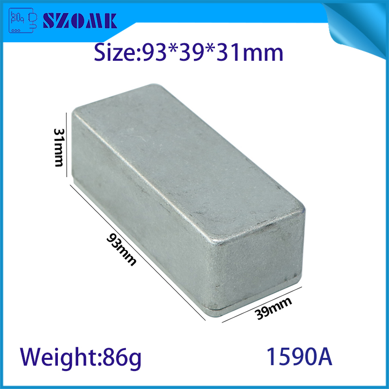 1590A 93 * 39 * 31mm Gitarreffektpedalgehäuse, Aluminium-Stomp-Box, Gehege für DIY Guitar Pedal Kit