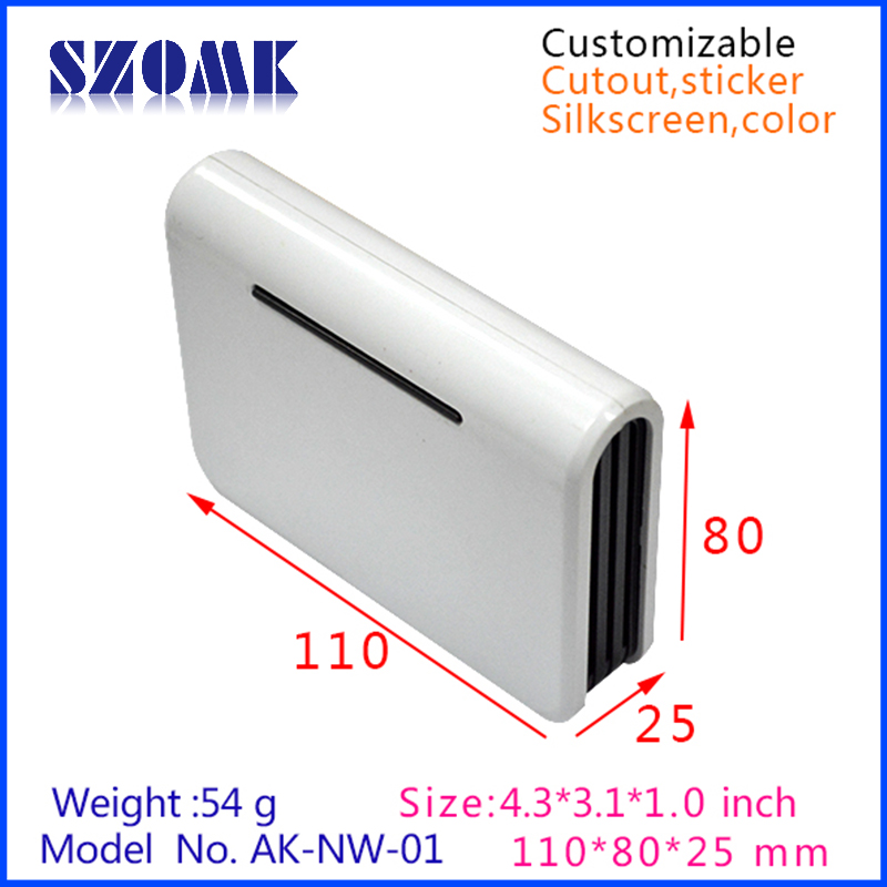 ABS Plastic Material Network Router Enclosure/ AK-NW-01/ 110x80x25mm