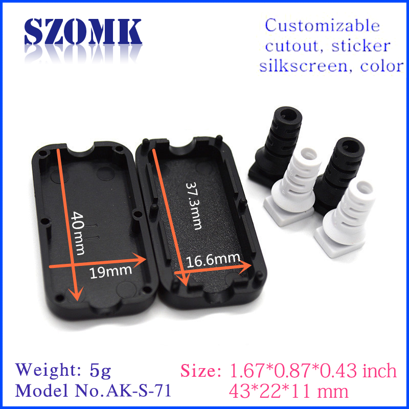 ABS material plastic enclosure for small electronics AK-S-71 43*22*11mm