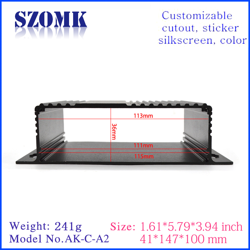 Anodizing Extruded Electrical Enclosure Aluminum PCB Box Junction Housing