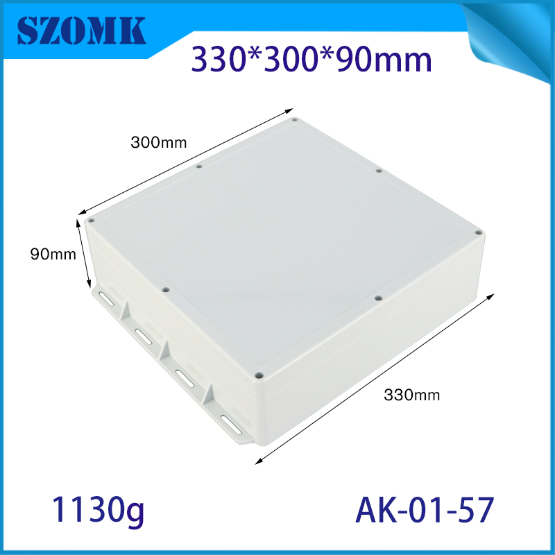 Custom cutout silkscreen logo print IP66 waterproof enclosures boxes AK-01-57 330*300*90MM