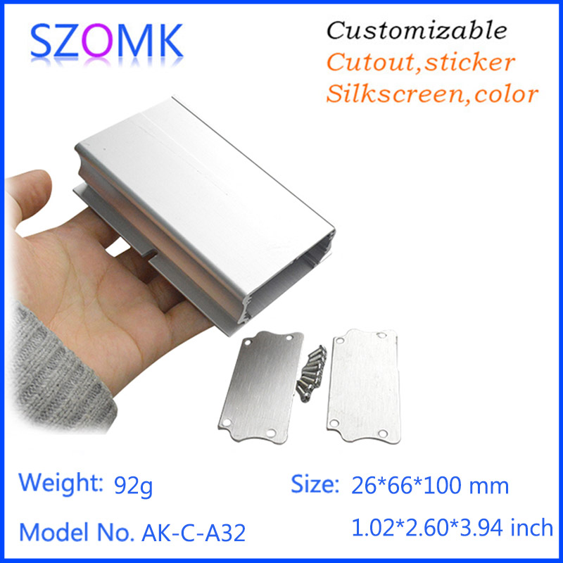 Customization Manufacture Various aluminium metal cnc aluminium extruded case AK-C-A32 26 X 66 X 100mm