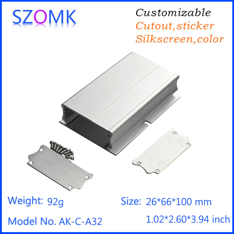 Customization Manufacture Various aluminium metal cnc aluminium extruded case AK-C-A32 26 X 66 X 100mm