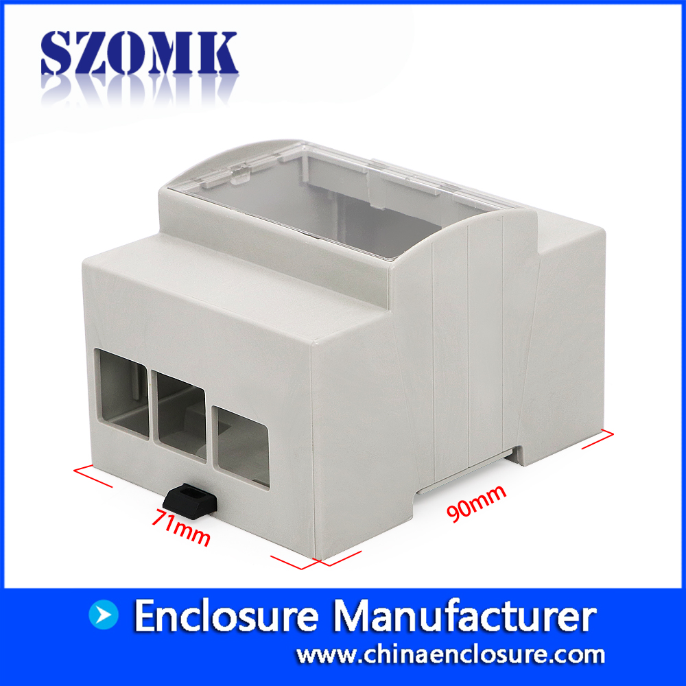 Guangdong high quality abs plastic din rail 90X71X62mm industrial junction box manufacture/AK-DR-63