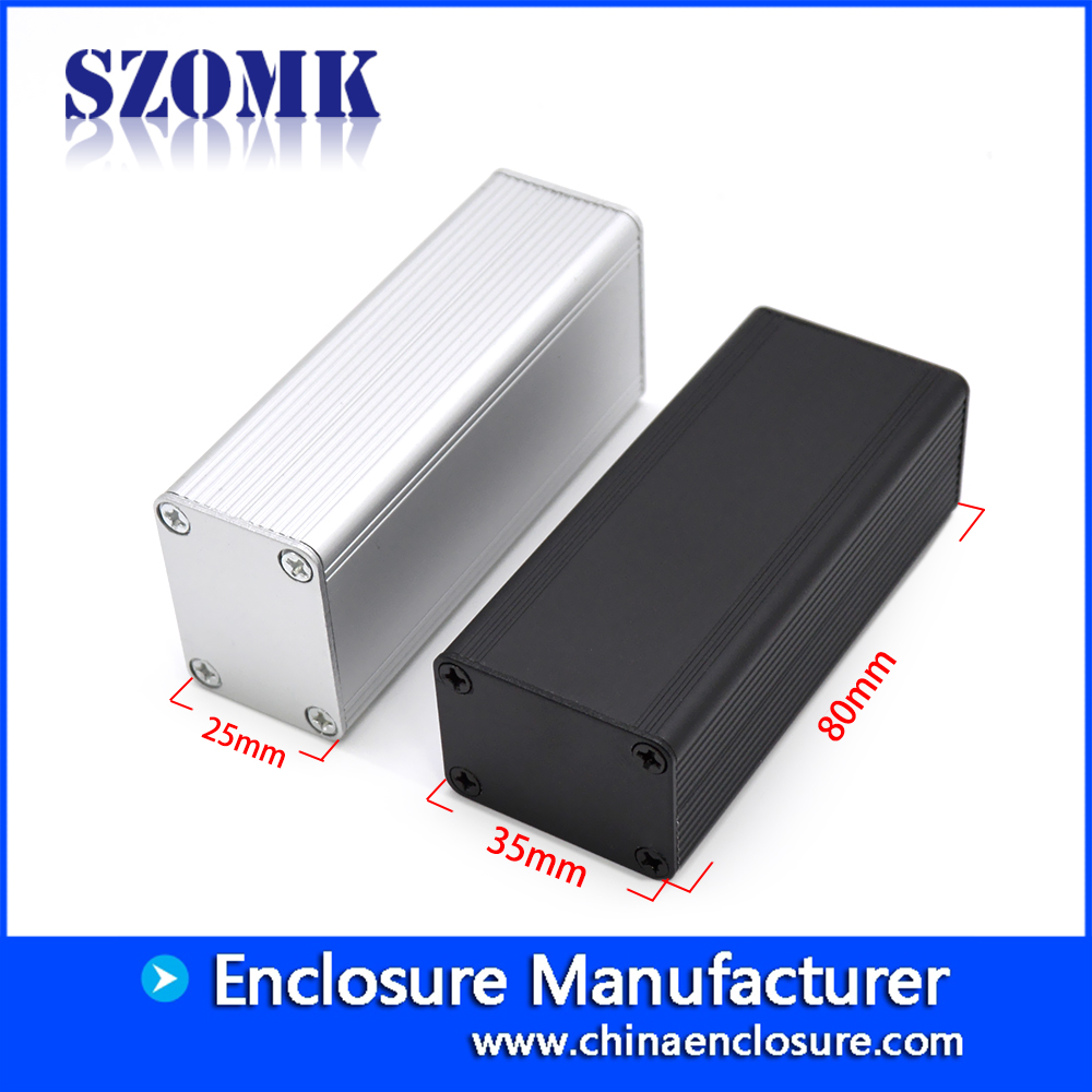Gunagdong factory extruded aluminum enclosure metal line junction housing size 80*35*25mm
