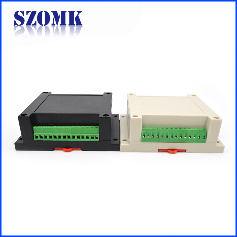 High Quality ABS Plastic Din Rail Enclosure for electronic from SZOMK with terminal block AK-P-01a 115*90*40mm