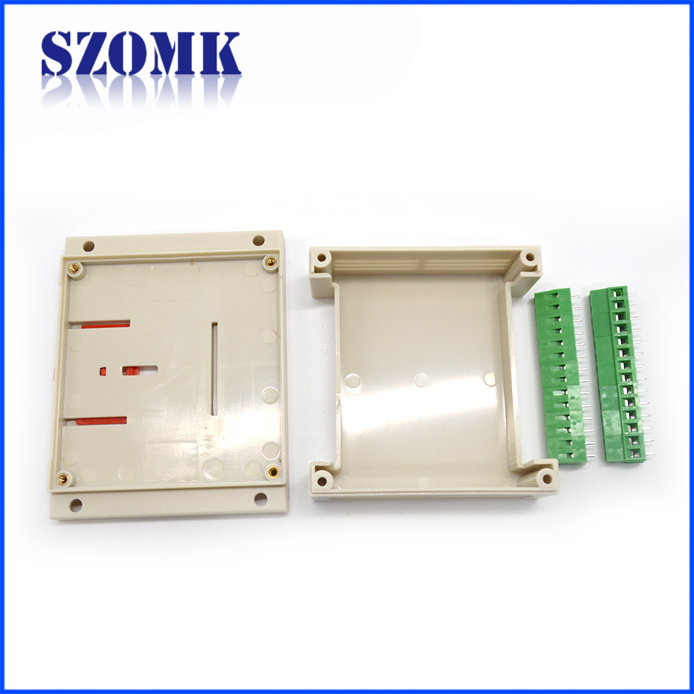 High Quality ABS Plastic Din Rail Enclosure for electronic from SZOMK with terminal block AK-P-01a 115*90*40mm