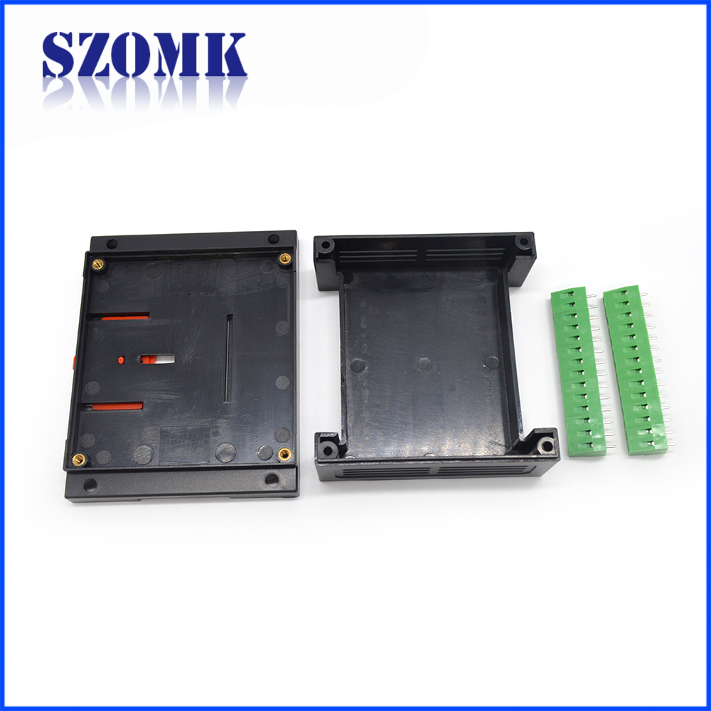 High Quality ABS Plastic Din Rail Enclosure for electronic from SZOMK with terminal block AK-P-01a 115*90*40mm