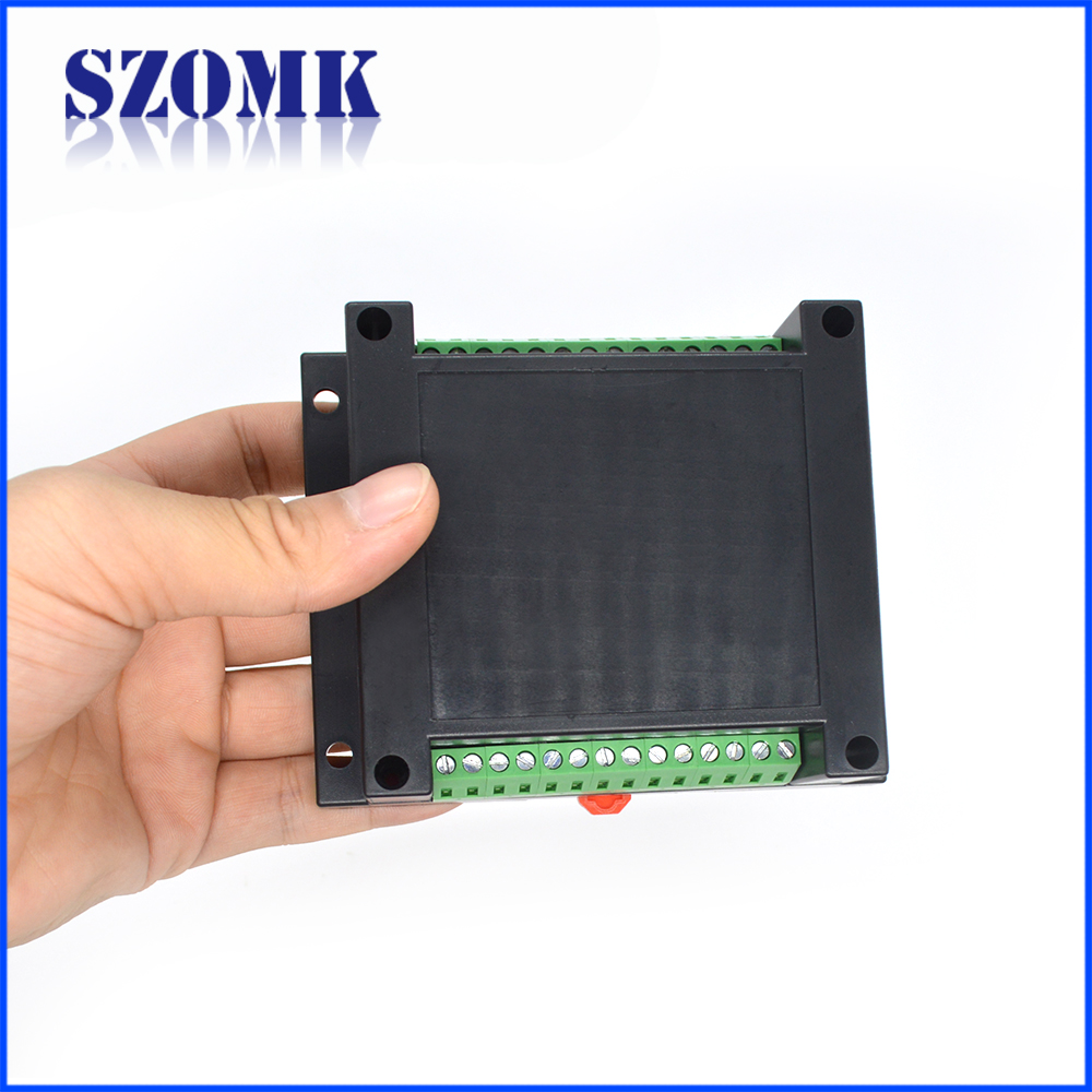 High Quality ABS Plastic Din Rail Enclosure for electronic from SZOMK with terminal block AK-P-01a 115*90*40mm