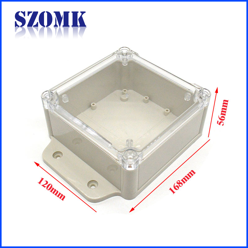 Hoher Qualtity Plastik-Tranparent-Abdeckung an der Wand befestigtes ABS Material-Plastik IP68 imprägniern Elektronik-Einschließung 168x120x56mm / AK-10011-A1
