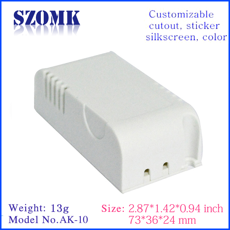 High quality ABS plastic led driver box PCB enclosure case for electronics AK-10 73*36*24mm