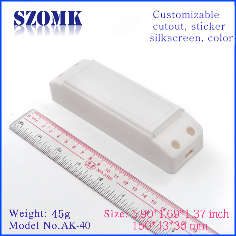 High quality custom plastic led electronic enclosure AK-40 150 X 43 X 35 mm