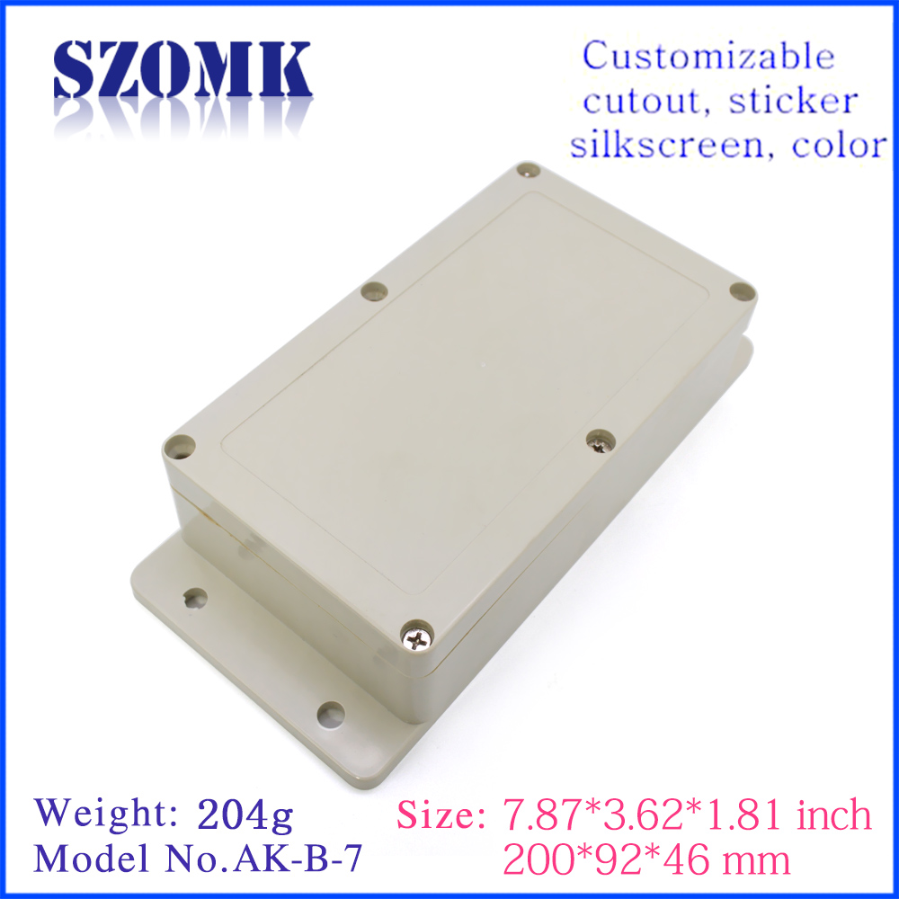 IP65 waterdichte behuizing ABS plastic doos met flenzen voor printplaat AK-B-7