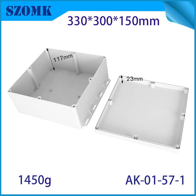 IP66 330*300*150 مم مقاوم للماء الجدار البلاستيكي التثبيت صندوق تقاطع AK-01-57-1