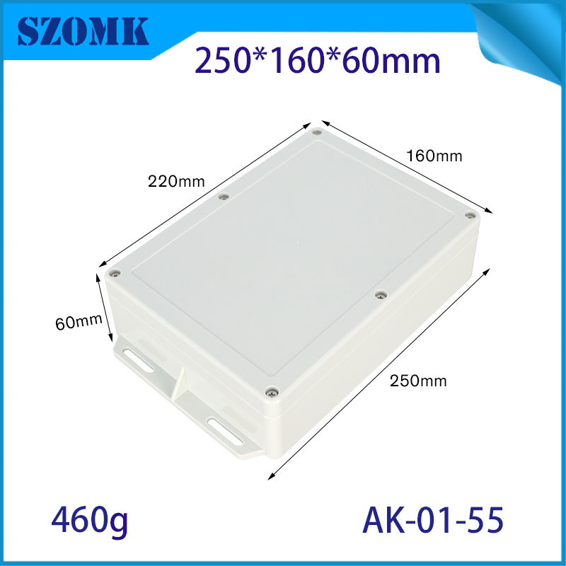 IP66 wasserdichte Kunststoffgehäuse im Freien mit Metallschrauben AK-01-55 248*160*60 mm