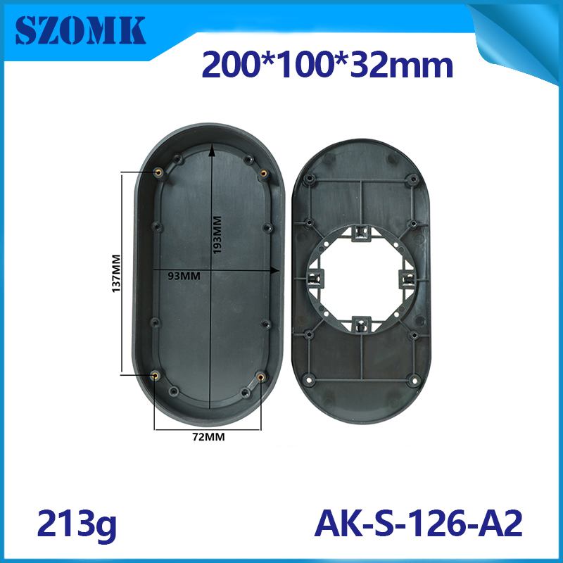 Junction box plastic case electronics enclosures abs ip 54 waterproof Black housing AK-S-126