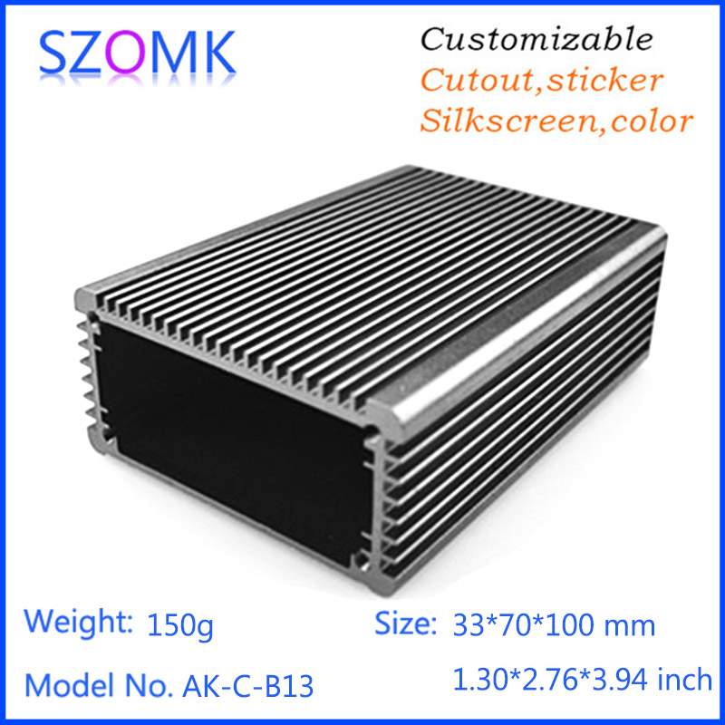 OEM extruded aluminum enclosure industrial heatsink box for PCB AK-C-B13 33*70*100mm