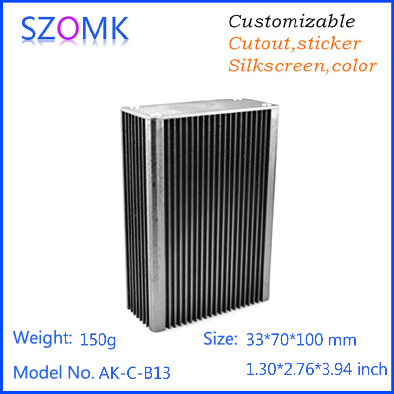 OEM extruded aluminum enclosure industrial heatsink box for PCB AK-C-B13 33*70*100mm