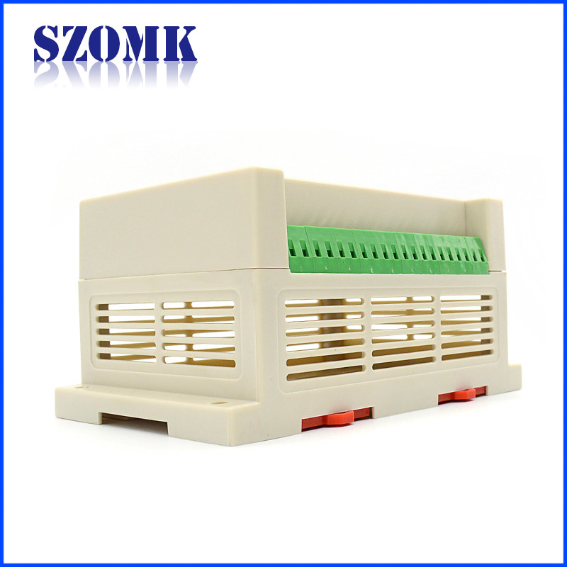 Plastic din-rail enclosure for electronic pcb junction control boxes With terminal blocks