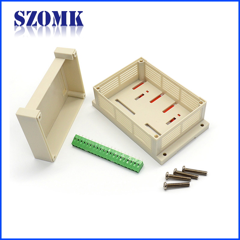 Plastic din-rail enclosure for electronic pcb junction control boxes With terminal blocks