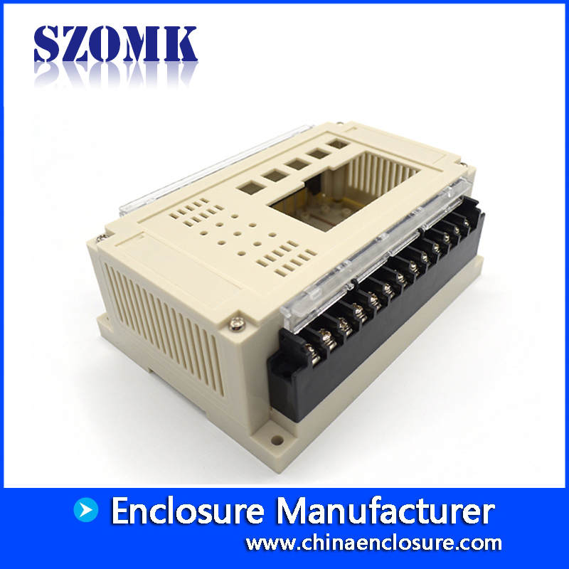 Plastic electric din rail enclosure with terminal block by SZOMK 155*110*60mm