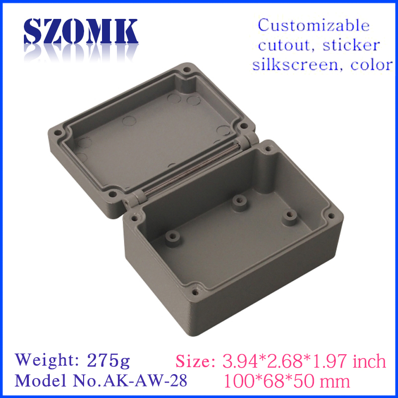 SZOMK Die-cast aluminum hinge cover waterproof AK-AW-28 100*68*50mm workplace