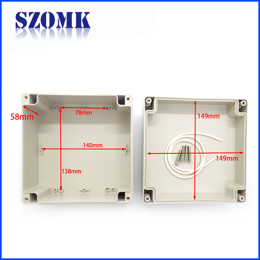 SZOMK IP65 waterproof enclosure plastic junction box for electronics AK-B-6 263*185*95mm